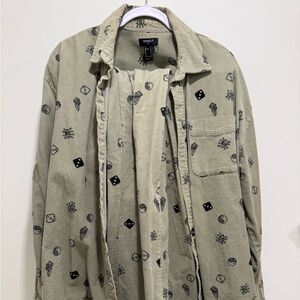 Forever 21 Men's Beige Patterned Corduroy Jacket + Pants